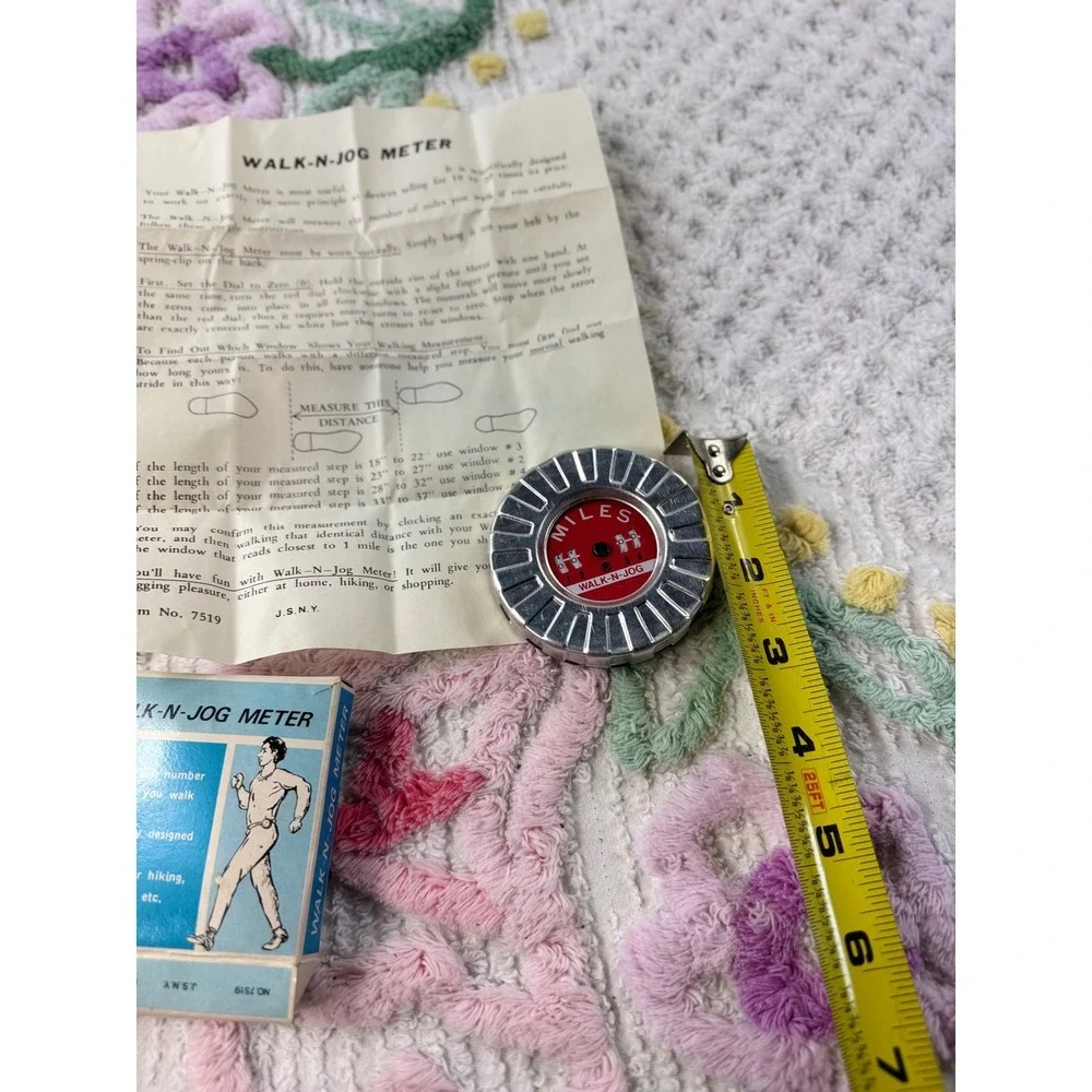Vintage Walk N‎ Jog Meter Pedometer Device with Original Box and Instructions